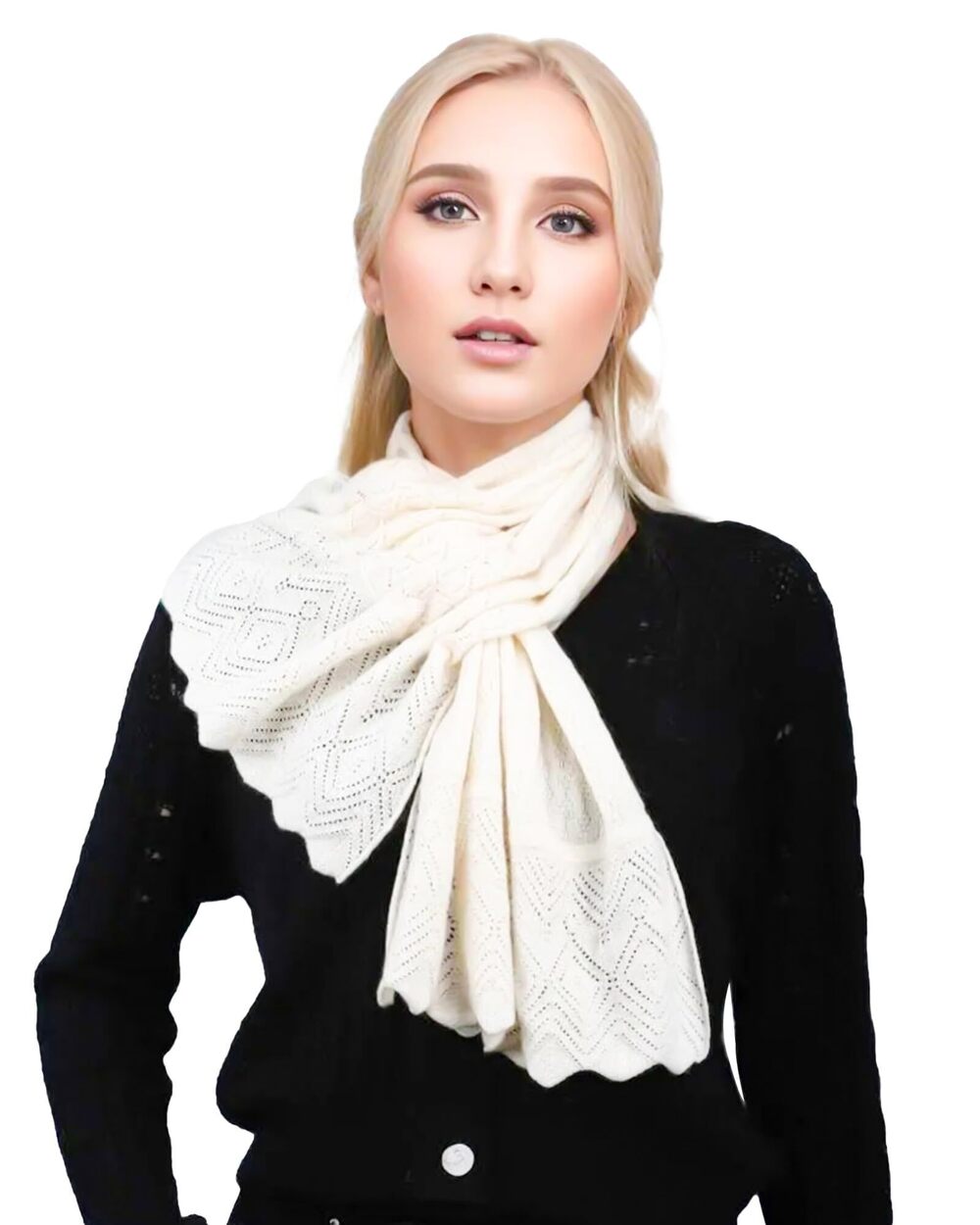 7118 Scarf 30% Mongolian Cashmere 70% Australian Merino Wool Large Size